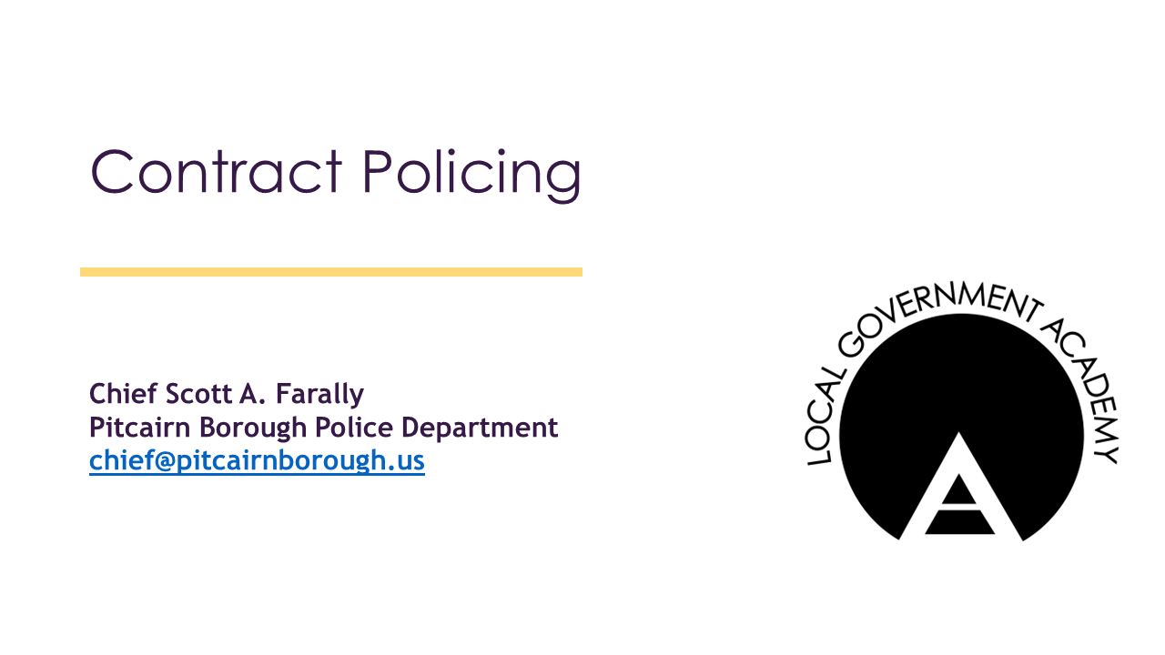 Local Government 101: Contract Policing