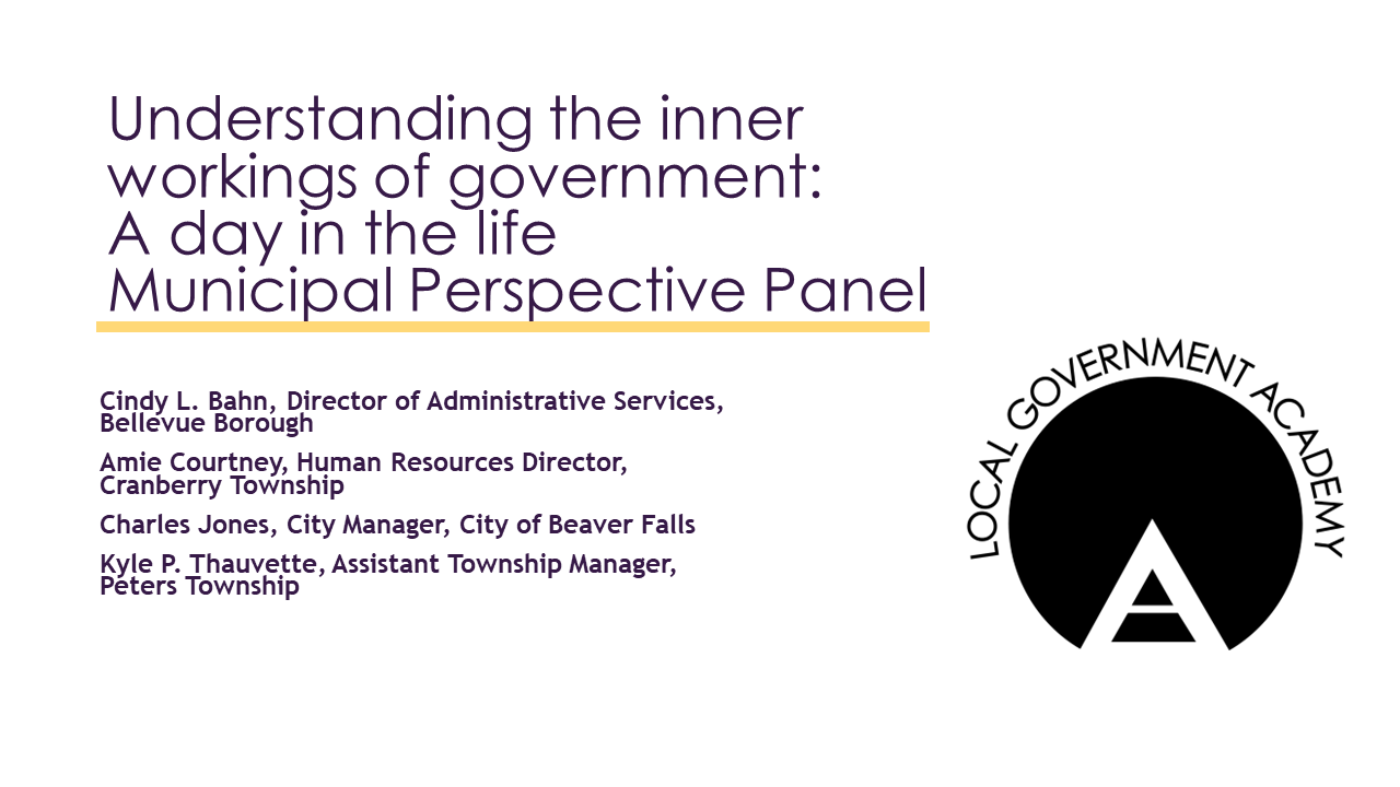 Local Government 101: Understanding the Inner Workings of Government Municipal Perspective Panel