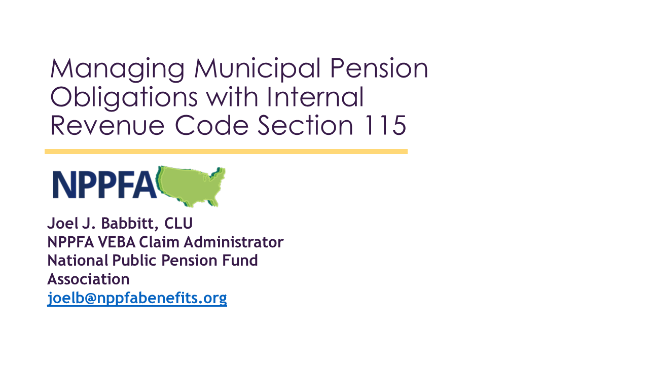 Local Government 101: Managing Municipal Pension Obligations with Internal Revenue Code Section 115