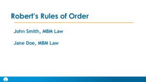 Robert's Rules of Order
